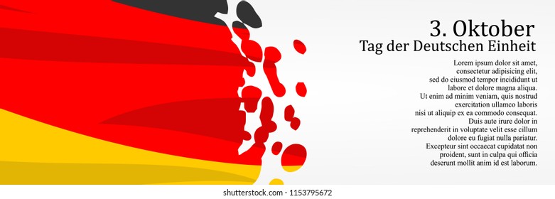 German unity day (Tag der Deutschen Einheit) vector illustration. Suitable for greeting card, poster and banner.