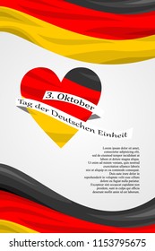 German unity day (Tag der Deutschen Einheit) vector illustration. Suitable for greeting card, poster and banner.