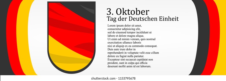 German unity day (Tag der Deutschen Einheit) vector illustration. Suitable for greeting card, poster and banner.