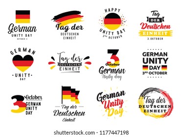 German Unity day - Tag der Deutschen Einheit. October 3rd. Typography vector design.