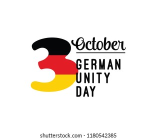 German Unity day - Tag der Deutschen Einheit. October 3rd. Typography vector design.