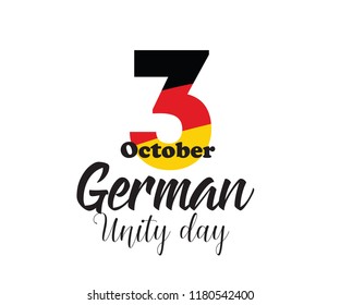 German Unity day - Tag der Deutschen Einheit. October 3rd. Typography vector design.