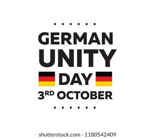 German Unity day - Tag der Deutschen Einheit. October 3rd. Typography vector design.