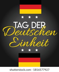 German Unity day - Tag der Deutschen Einheit. October 3rd. Typography vector design.