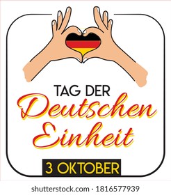 German Unity day - Tag der Deutschen Einheit. October 3rd. Typography vector design.