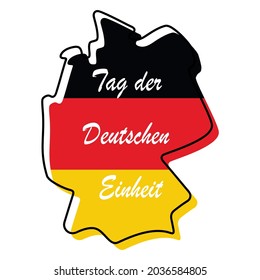 German Unity day - Tag der Deutschen Einheit, national Germany holiday greeting card, banner, poster template. Patriotic nation colors flag. Vector illustration