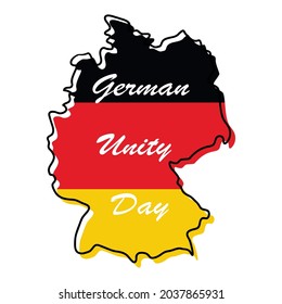 German Unity day - Tag der Deutschen Einheit, national Germany holiday greeting card, banner, poster template. Patriotic nation colors flag. Vector illustration
