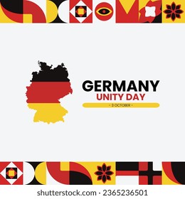 German unity day or Tag der Deutschen Einheit with abstract geometric shapes banner template, German independence day greeting cards, German national day vector illustration, 3rd October