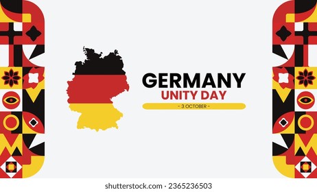 German unity day or Tag der Deutschen Einheit with abstract geometric shapes banner template, German independence day greeting cards, German national day vector illustration, 3rd October