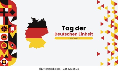 German unity day or Tag der Deutschen Einheit with abstract geometric shapes banner template, German independence day greeting cards, German national day vector illustration, 3rd October