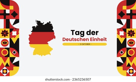 German unity day or Tag der Deutschen Einheit with abstract geometric shapes banner template, German independence day greeting cards, German national day vector illustration, 3rd October