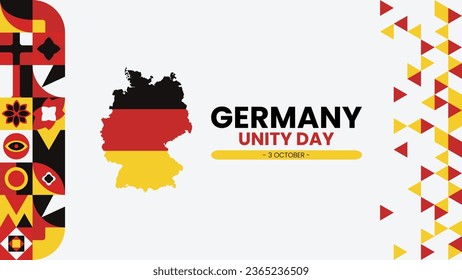 German unity day or Tag der Deutschen Einheit with abstract geometric shapes banner template, German independence day greeting cards, German national day vector illustration, 3rd October