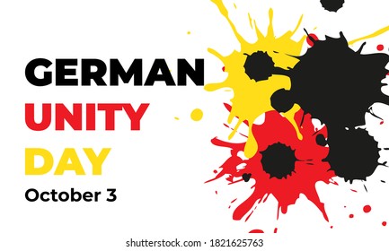 German Unity Day ( Translation: Tag der Deutschen Einheit) is annually held on October 3 to mark the anniversary of the nation's unification. Patriotic design. Poster, card, banner design. Vector.