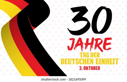 German Unity Day ( Translation: Tag der Deutschen Einheit) is annually held on October 3 to mark the anniversary of the nation's unification. Patriotic design. Poster, card, banner design. Vector.