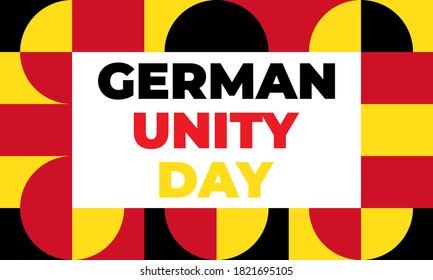 German Unity Day ( Translation: Tag der Deutschen Einheit) is annually held on October 3 to mark the anniversary of the nation's unification. Patriotic design. Poster, card, banner design. Vector.