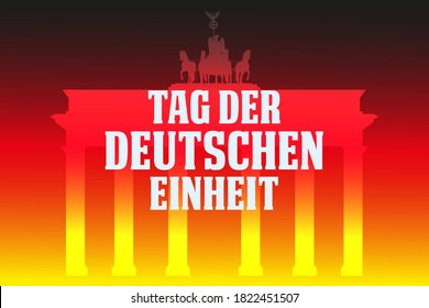 German Unity Day ( Translation: Tag der Deutschen Einheit) is annually held on October 3 to mark the anniversary of the nation's unification. Patriotic design. Poster, card, banner design. Vector.