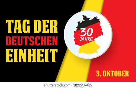 German Unity Day ( Translation: Tag der Deutschen Einheit) is annually held on October 3 to mark the anniversary of the nation's unification. Patriotic design. Poster, card, banner design. Vector.