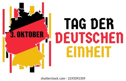 German Unity Day ( Translation: Tag der Deutschen Einheit) is annually held on October 3 to mark the anniversary of the nation's unification. Patriotic design. Poster, card, banner design. Vector.