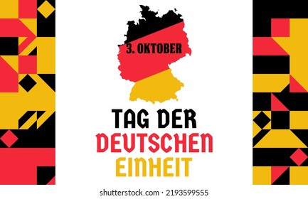 German Unity Day ( Translation: Tag der Deutschen Einheit) is annually held on October 3 to mark the anniversary of the nation's unification. Patriotic design. Poster, card, banner design. Vector.