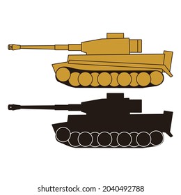mundo de la guerra de alemania 2 diseño de vectores de visión lateral de tanques