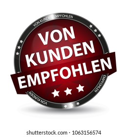 German Web Button - Translation: Recommended By Customers