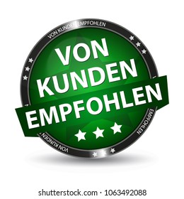 German Web Button - Translation: Recommended By Customers