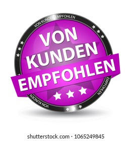 German Web Button - Translation: Recommended By Customers