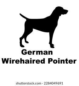 german wirehaired pointer Dog silhouette vector. Dog breeds