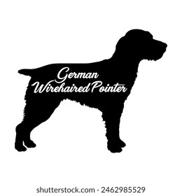 German Wirehaired Pointer Dog silhouette dog breeds logo dog monogram vector