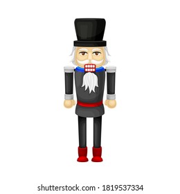 German Wooden Nutcracker as Traditional Country Souvenir Vector Illustration