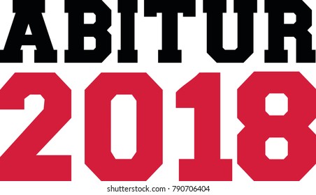 German word for High School Certificate 2018 with red colour