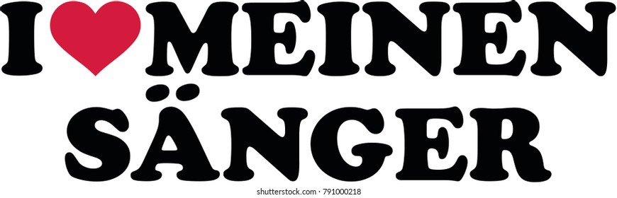 German words for I love my male singer with red heart