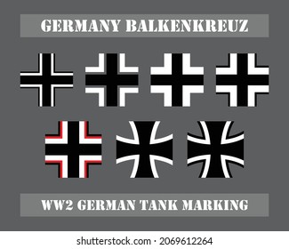 guerra mundial de alemania 2 cruz de hierro marcando el vector balkenkreuz