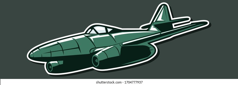 german world war II fighter jet vector illustration