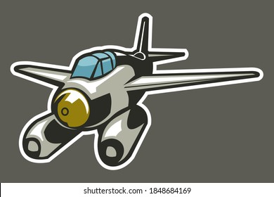 german world war II fighter jet vector illustration