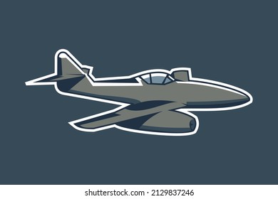 german world war II fighter jet vector illustration