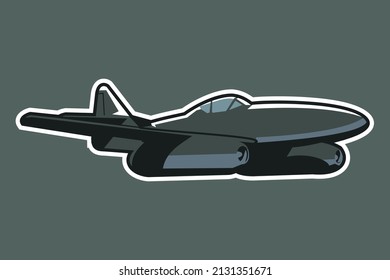 german world war II fighter jet vector illustration