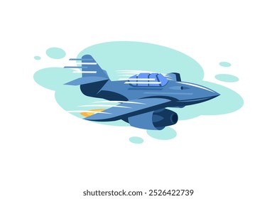 german world war II fighter jet vector illustration