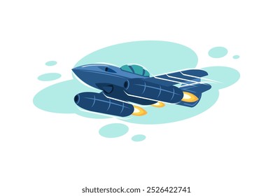 german world war II fighter jet vector illustration