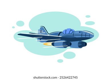 german world war II fighter jet vector illustration