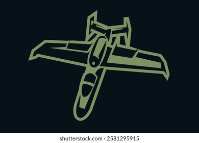 german world war II fighter jet vector illustration. simple icon