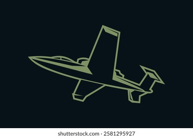 german world war II fighter jet vector illustration. simple icon