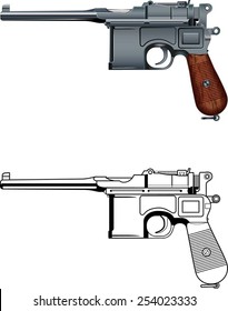 Рисунок пистолета маузер