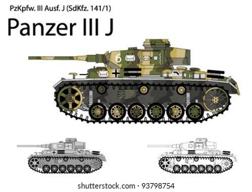 Deutscher Behälter WW2 Panzer III J mit langer Pistole von 50 mm L60