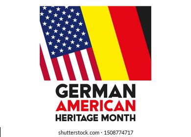 German-American Heritage Month. It is celebrated in October every year to honor the contributions of America’s largest ethnic community. Poster, card, banner, background design. Vector illustration