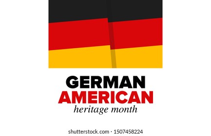 German-American Heritage Month. Happy holiday celebrate annual in October. Germany and United States flag. Culture month. Patriotic design. Poster, card, banner, template. Vector illustration