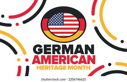 German-American Heritage Month. Happy holiday celebrate annual in October. Germany and United States flag. Culture month. Patriotic design. Poster, card, banner, template. Vector illustration