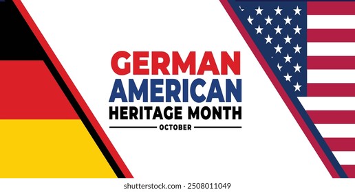 German-American Heritage Month. Happy holiday celebrate annual in October. Germany and United States flag. Culture month