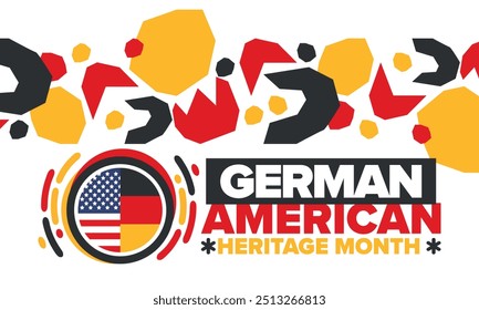 German-American Heritage Month. Happy holiday celebrate annual in October. Germany and United States flag. Culture month. Patriotic design. Poster, card, banner, template. Vector illustration