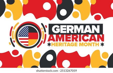 German-American Heritage Month. Happy holiday celebrate annual in October. Germany and United States flag. Culture month. Patriotic design. Poster, card, banner, template. Vector illustration